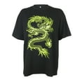 thumbnail image 3 of Franhais Women Short Sleeve T-shirt Traditional Chinese Dragon Round Neck Casual Loose Top Mid-Length Blouse, 3 of 8