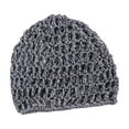 thumbnail image 3 of GUOOL Mesh Crochet Hair Net Curls Hair Wrap Lightweight Soft Elastic Crocheted Cap Gray, 3 of 9