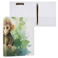 thumbnail image 3 of Monkey Leaves 3 Ring Binders 1.5 inch Hardcover File Folders with Interior Pockets A4 Size Organizer for School Office Hospital, 3 of 8
