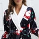 thumbnail image 5 of Gibobby Bata mujer Camisón con estampado de franela para el , informal y elegante para mujer, ropa para el(Azul oscuro,G), 5 of 5