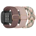 thumbnail image 3 of Elastic Braided Loop Band For Fitbit Versa SE 2 3 4 Strap Wristband For Fitbit Sense 2/Versa Lite Watchband Adjustable Bracelet Blue Gray For Fitbit Sense 2, 3 of 6
