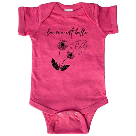 

Inktastic La vie est belle with Dandelion Gift Baby Boy or Baby Girl Bodysuit