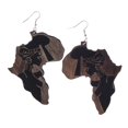 thumbnail image 3 of 2xVintage Madera Natural Mapa Dama Figura Tribal Club Pendientes 7.5cm Yuyangstore Pendiente de mapa de madera, 3 of 8