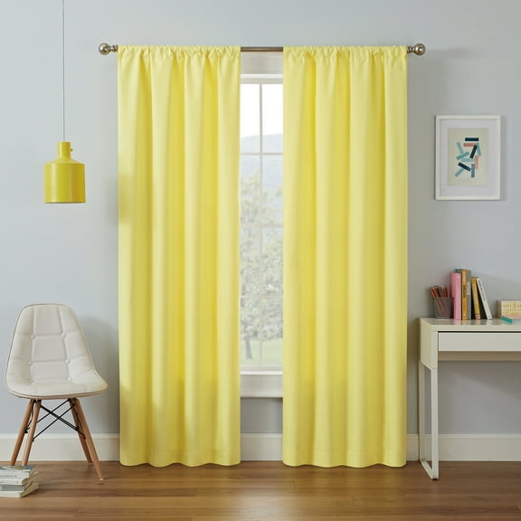 Eclipse Kendall Kids Thermaback Blackout 42 x 84 Curtain Panel in Lemon