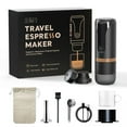 thumbnail image 1 of Cafetera Máquina de café espresso portátil de 9 bares de presión recargable 2 en 1 pequeña cafetera de viaje compatible con cápsulas Nespresso café molido perfecto para viajes, camping, senderismo, of, 1 of 8