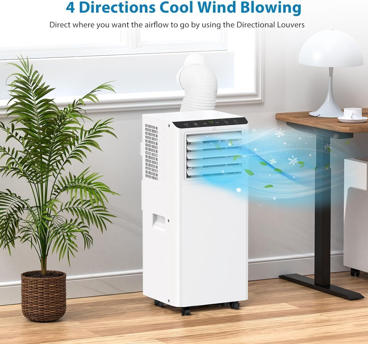 Garvee 8,000BTU Portable Air Conditioner, AC with Dehumidifier and Cooling, for Room Up to 350 Sq.ft,24Hour Timer, Sleep Mode, Remote Control, White