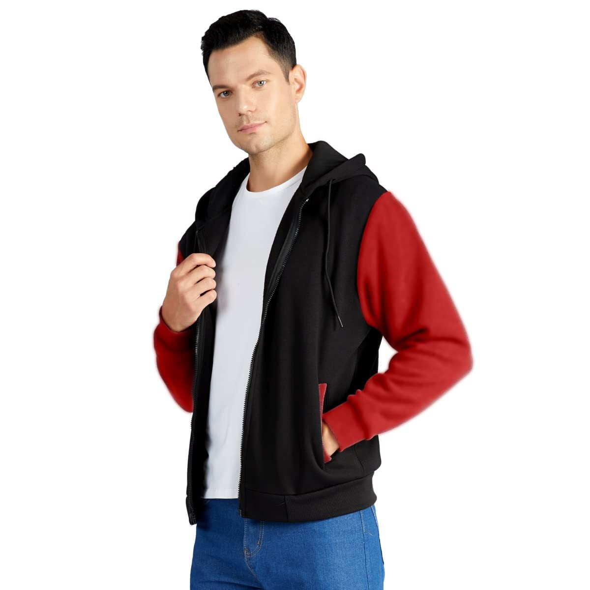 SPEEDRUN Full-Zip Hooded Sweatshirt for Men,up to Sizes 3XL