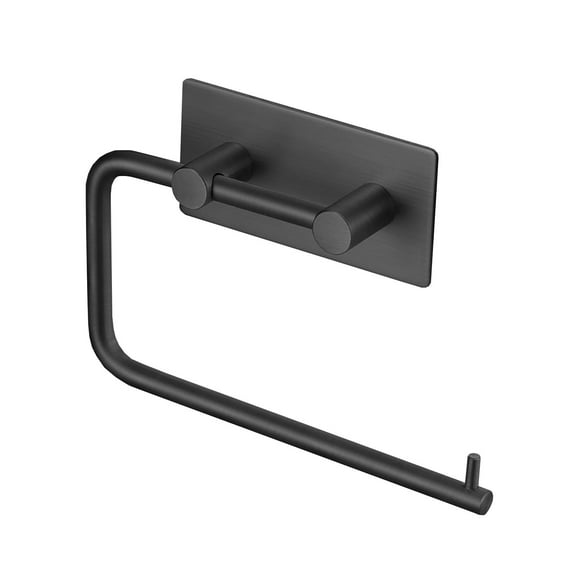 Ikohbadg Toilet Paper Roll Holder, 304 Stainless Steel Toilet Paper Holder Hooks, Tissue Storage Towel Roll Hanger Wall Mount Brushed Dispenser Tissue Roll, Bathroom Tissue Paper Roll Holder, Black