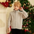 thumbnail image 6 of MEZZALL Kids Classic Solid Color Zip Front Cardigan Sweater Long Sleeve Jacket Long Sleeve Girls Boys Comfortable Knit Outerwear For Children Cute Clothes, 6 of 9
