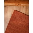 thumbnail image 3 of Rugsotic Carpets Hand Knotted Loom Wool 2'6''x10' Runner Area Rug Solid Pink LNC111, 3 of 5