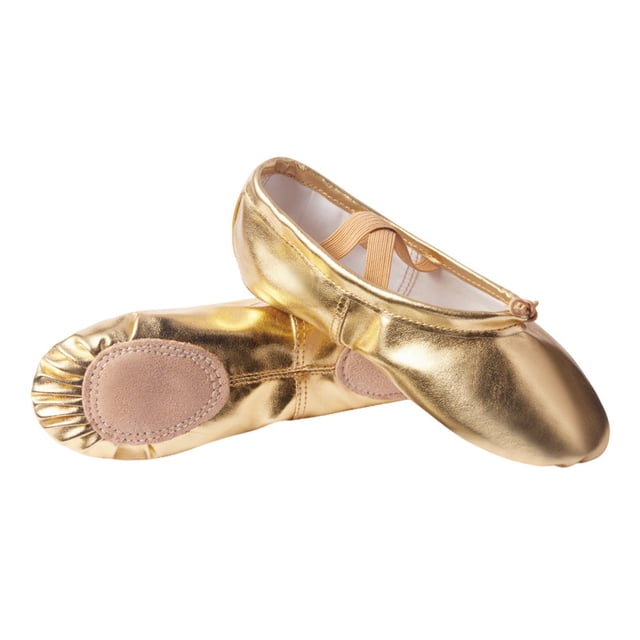 Children Dance Shoes Soft Sole with Drawstring Straps for Practice Shiny Paw