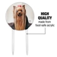 thumbnail image 6 of Acrylic Yorkie Yorkshire Terrier Dog Red Bow Cake Topper Party Decoration for Wedding Anniversary Birthday Graduation, 6 of 7