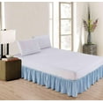 thumbnail image 2 of Sheets & Beyond Solid Microfiber 14" Bed Skirt, Queen, Blue, 2 of 4