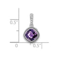 thumbnail image 2 of Auriga 10k White Gold Cushion Amethyst and Diamond Pendant for Women (L-15.1mm, W-9.2mm), 2 of 4