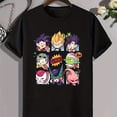 thumbnail image 1 of Impresión de personajes de anime de dibujos animados, camiseta de cuello redondo de diseño gráfico para hombres, camisetas cómodas y casuales para el verano, tops de ropa de hombre para vacaciones dia, 1 of 4