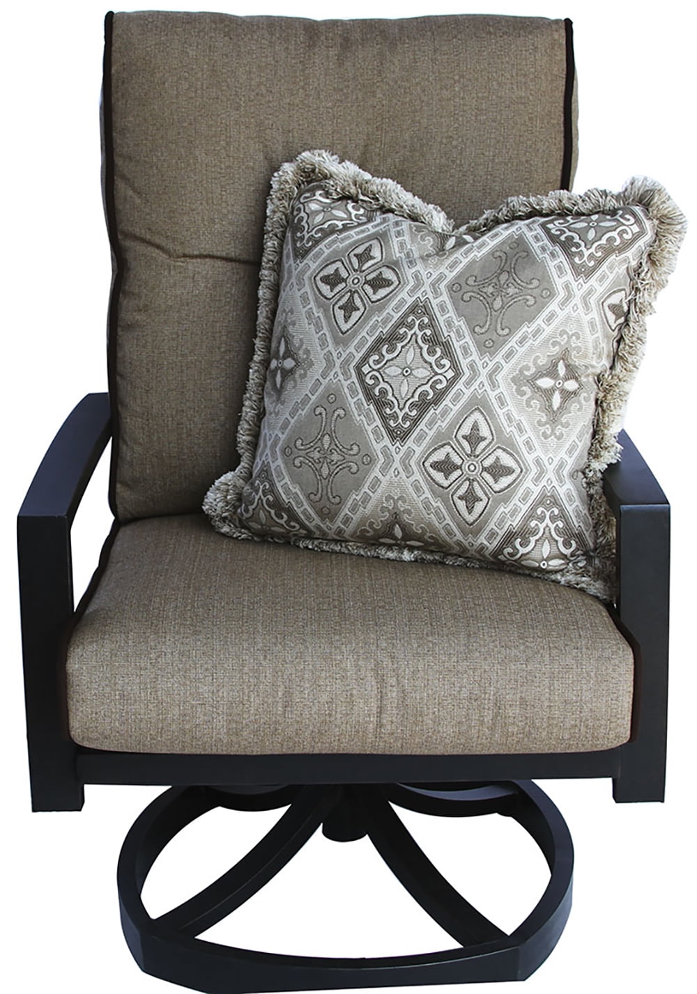 Quincy Patio Swivel Rocker Chair With Sunbrella Sesame Linen Cushion