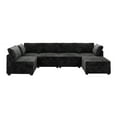 thumbnail image 4 of Ovios Oversized Modular Sectional Sofa Couch 130.7 Inch 6 Seater U Shaped Sofa with Ottoman Modern Deep Seat Cloud Corduroy Couches for Living Room,Office, Black, 4 of 9