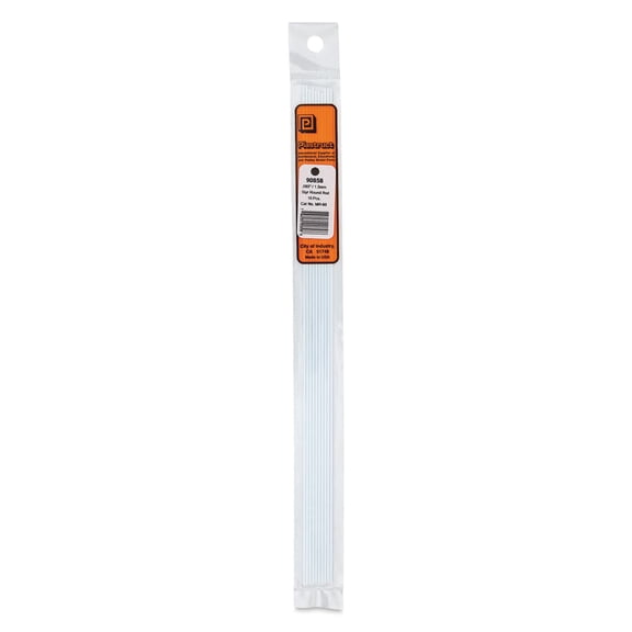 Plastruct Plastic Round Rod - Pkg of 10, 0.06" Dia × 10" L