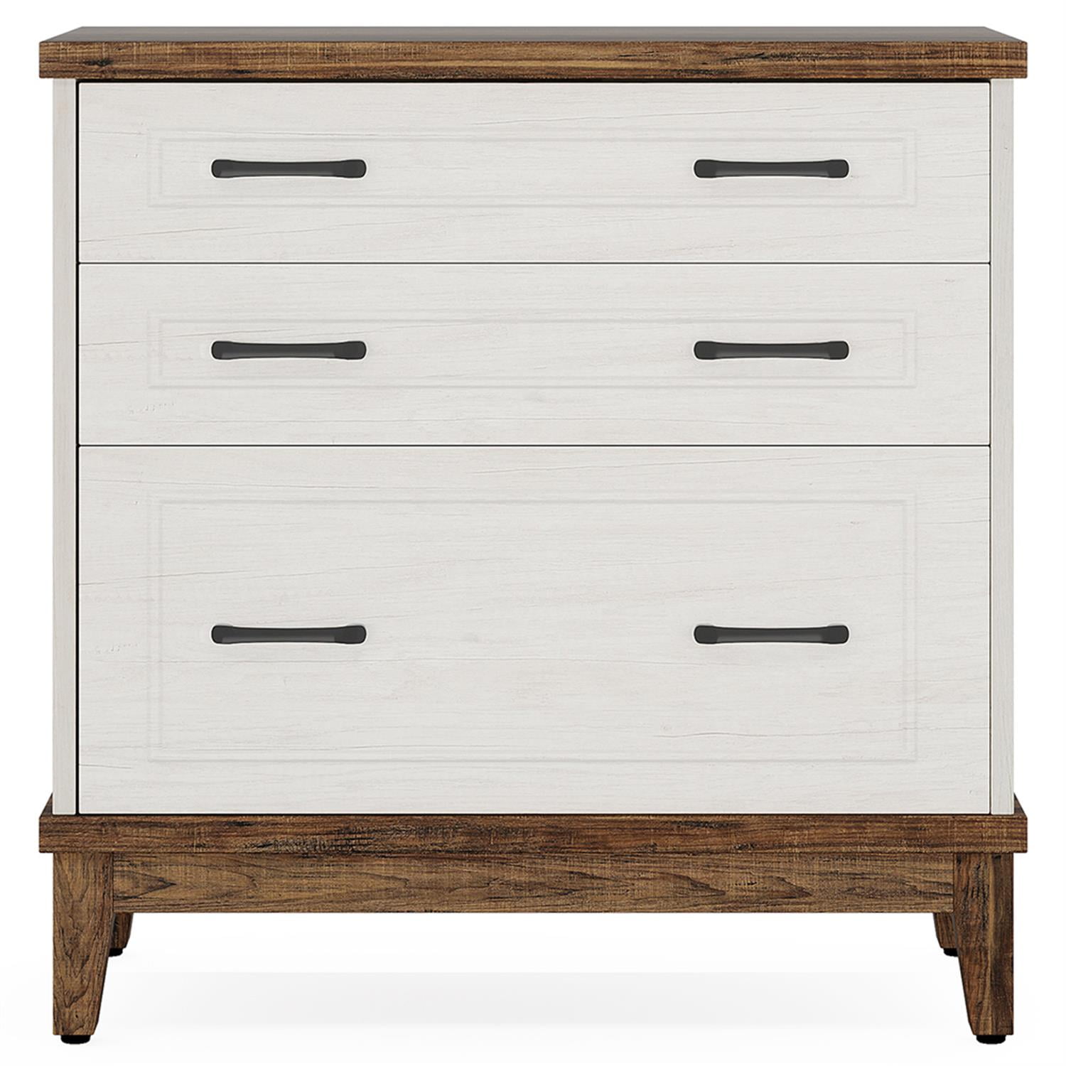 Demi Bonn 3-Drawer File Cabinet, Wood Lateral Filing Cabinet for Home Office, Printer Stand, for A4, Letter-Size Documents, Storage Cabinet for Home Office, Beige