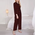 thumbnail image 3 of Salouo Red Skulls 4 Pattern Women's Pajamas Set Long Sleeve Button Down Sleepwear Soft Pj Lounge Sets for women 2 Piece Pjs Set with Long Pants-X-Large, 3 of 7