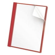 Clear Front Report Cover, Prong Fastener, 0.5" Capacity, 8.5 X 11, Clear/red, 25/box | Bundle of 2 Boxes