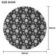 thumbnail image 6 of Black Christmas Snowflake Pattern Round Tablecloth 60"x60",Wrinkle Wipeable Table Cloth for Kitchen Dining Room Picnic Patio Party, 6 of 6
