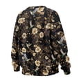 thumbnail image 5 of HELLHERO Flower Hummingbird Print Crewneck Sweatshirt, Long Sleeve Pullover Tops Fashion Oversized Sweatshirt for Women Size XL, 5 of 7