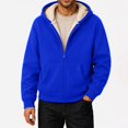 thumbnail image 5 of Winter Coats for Men Zip Up Long Sleeve Thick Lightweight Coats Hooded Sherpa Fleece Lined Fall Casual Soft 2026 Outerwear with Pockets Royal Blue 2XL, 5 of 6