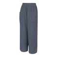 thumbnail image 6 of FUNUONY Womens Wide Leg Barrel Pants Elastic High Waisted Trousers Loose Casual Palazzo Pants with Pockets Cropped Relax Fit Trouser Ankle Pants Elastic Waisted Lightweight Harem Pants Grey 3Xl, 6 of 9