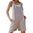thumbnail image 1 of adviicd Combinaisons pour Femmes Décontractées d'Été Col Rond Sans Manches Combinaisons Amples Extensibles avec Poches Gris,TG, 1 of 3