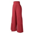 thumbnail image 4 of SNKSDGM Women's Plus Womens Linen Pants Suit Womens Dress Pants Petite Short Length Women Summer High Waisted Flare Palazzo Pants Beach Pant Long Bottom Trousers, 4 of 5