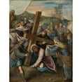 thumbnail image 2 of Circle of Tintoretto 19x24 Gold Ornate Framed and Double Matted Museum Art Print Titled - Christ on the Way to Calvary, 2 of 4