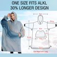 thumbnail image 4 of Oversized Wearable Blanket Hoodie,Blue Marble Gold Line Pattern Sherpa Blanket Hoodie with Super Pockets,Super Warm Fuzzy Pullover for Women & Men, 4 of 6