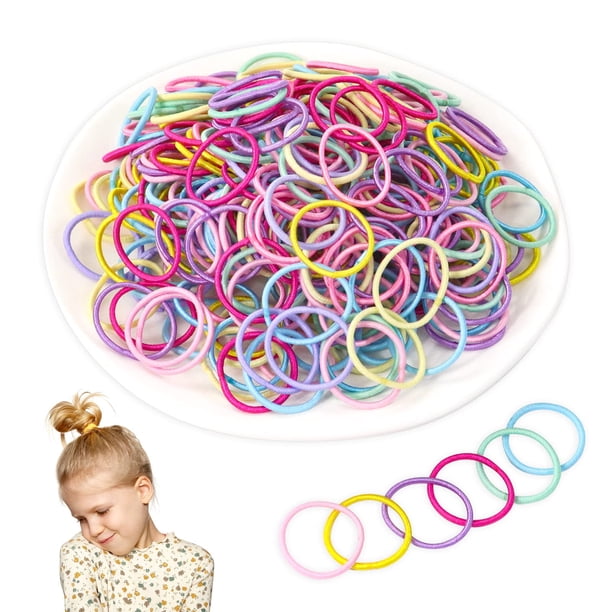 Bandas para el cabello, 400 piezas de bandas para el cabello para bebés, bandas para el cabello para niños pequeños, bandas para el cabello pequeñas multicolores, bandas elásticas para el cabello para cabello fino, para niñas oso de fresa Electrónica