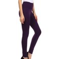 thumbnail image 4 of Sakkas Evelyn Textured High Waist Fleece Lined Leggings - Purple - One Size, 4 of 4