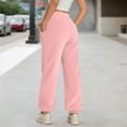 thumbnail image 4 of Arlun Womens Versatile Ribbed Joggers Casual Wide Leg Stretch Casual Pants High Elastic Waist Drawstring Loose Comfy Sweatpants 2025 Simple Stylish Trousers with Pockets Pink S, 4 of 7