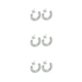 thumbnail image 4 of Transemion Women Earrings Exquisite Jewelry Adornment Rounded Ladies Piercing Ear Hoops Ears Studs Fashion Decor Accessory Silver 3Set, 4 of 6