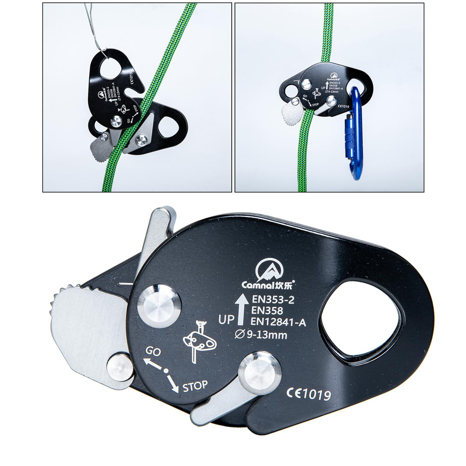 harayaa 2X Climbing Rope Grab Arborist Exploring Protection Black
