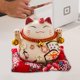 thumbnail image 5 of Hucha de porcelana con forma de gato de la suerte chino Maneki Neko, adorno kawaii de Feng Shui Cuatro estaciones, 5 of 8