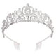 thumbnail image 1 of Didder Tiara de cristal plateado corona diadema princesa elegante corona con peines para mujeres niñas novia boda fiesta de cumpleaños, 1 of 5