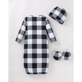 thumbnail image 6 of KIMI BEAR Newborn Baby Boy Layette Set 3-6 Months Shower Gift Essential Clothes 4 Packs Rompers Pants Sleeper Gown with Hats Mittens Outfits Set Essentials Clothing Multicolor, 6 of 9
