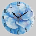 thumbnail image 3 of 10" Quartz Indoor Wall Clock Silent Mechanism / Blue Elegance Gardenia Statue, 3 of 11
