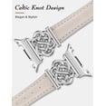 thumbnail image 4 of Wearlizer Celtic Knot Leather Band Compatible with Samsung Galaxy Watch 9/8 40mm 44mm & Galaxy Watch 8 Classic 46mm Women, Slim Dressy Soft Leather Strap, 4 of 6