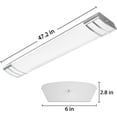 thumbnail image 4 of 4FT LED Light Fixtures, 3000K 4000K 5000K Selectable, 30W/40W/50W Dimmable 4 Foot LED Kitchen Ceiling Lights Fixture, 48 Inch Flush Mount LED Wraparound Puff Lights for Kitchen, Laundry, Office, 4 of 4