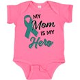 thumbnail image 3 of Inktastic My Mom is My Hero Ovarian Cancer Awareness Boys or Girls Baby Bodysuit, 3 of 5