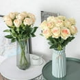 thumbnail image 4 of Morttic 12PCS Artificial Silk Flowers Realistic Roses, Bouquet Long Stem for Home Wedding Party Decoration (Champagne), 4 of 6