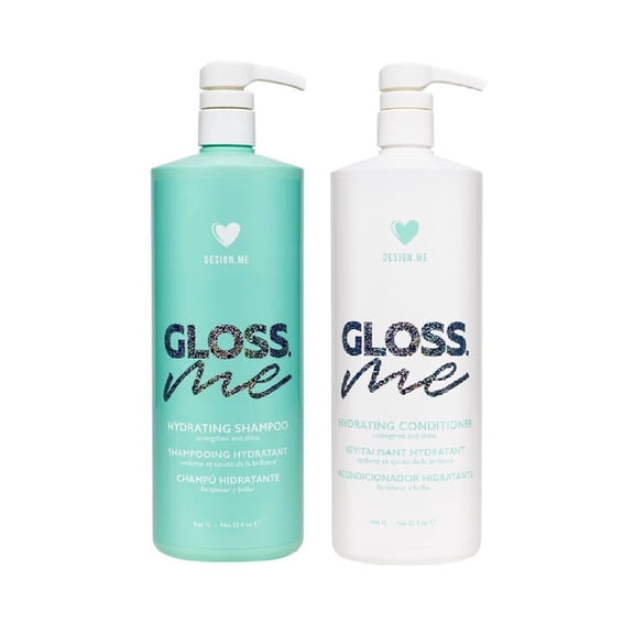 DESIGNME GLOSS.ME Moisturizing Shampoo and Conditioner for Dry Hair | Hydrating Shampoo & Conditioner for Colored Hair, 32 Fl Oz Each