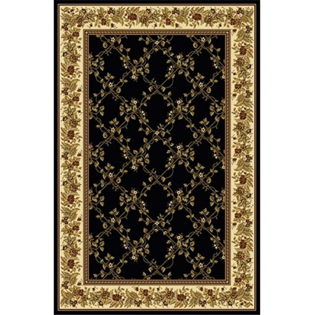 1427-1722-BLACK Noble Rectangular Black Transitional Italy Area Rug, 7 ft. 9 in. W x 9 ft. 6 in. H