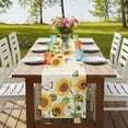 thumbnail image 4 of Table Runners 72 Inches Long Dress Scarves, Farm Sunflowers Farmhouse Kitchen/Dining Table Runner, Coffee Tablerunners, Retro Flowers Butterfly Botanical Beige 16x72 Inch, 4 of 9