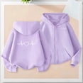 thumbnail image 1 of Sudadera deportiva informal con capucha y manga larga con estampado degradado para niños y niñas, de poliéster, 1 of 8